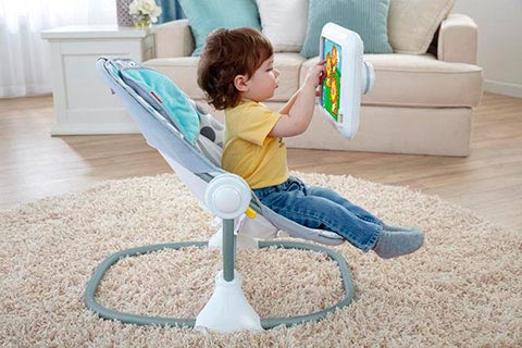крісло-гойдалка для дітей з тримачем iPad