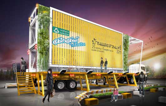 Багатопрофільна дизайнерська група Apostrophy's, розташована в Бангкоку, представила свій новий «дім в рекламному щиті» (Billboard House), який втілює концепцію зовнішньої реклами та житлової нерухомості.