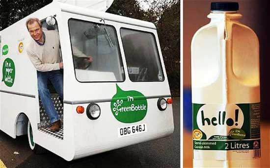 Англійської компанії Green Bottle (Зелена пляшка) з Саффолка належить винахід екологічною паперової пляшки для молока, як альтернативи традиційним скляним і пластмасовим пляшках.