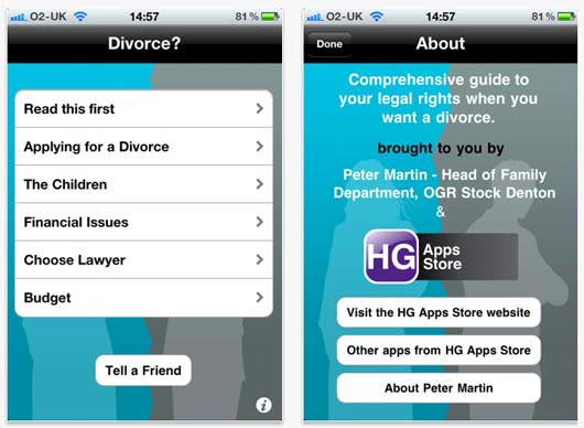Адвокат з Великобританії Пітер Мартін (Peter Martin) розробив додаток для iPhone, iPad або iPod Touch для розлучених.