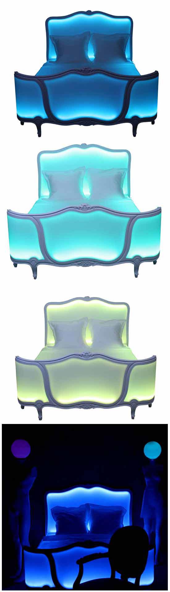 Оригінальні ідеї в дизайні: Светящаяся ліжко